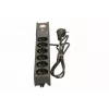 Lestar LX 610 G-A regleta protectora contra sobretensiones, 6 tomas, cable de 1,5 m, 155 J, 230 V, 10 A, con interruptor, negra