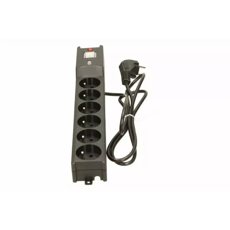 Lestar LX 610 G-A regleta protectora contra sobretensiones, 6 tomas, cable de 1,5 m, 155 J, 230 V, 10 A, con interruptor, negra