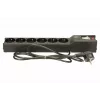 Lestar LX 610 G-A regleta protectora contra sobretensiones, 6 tomas, cable de 1,5 m, 155 J, 230 V, 10 A, con interruptor, negra