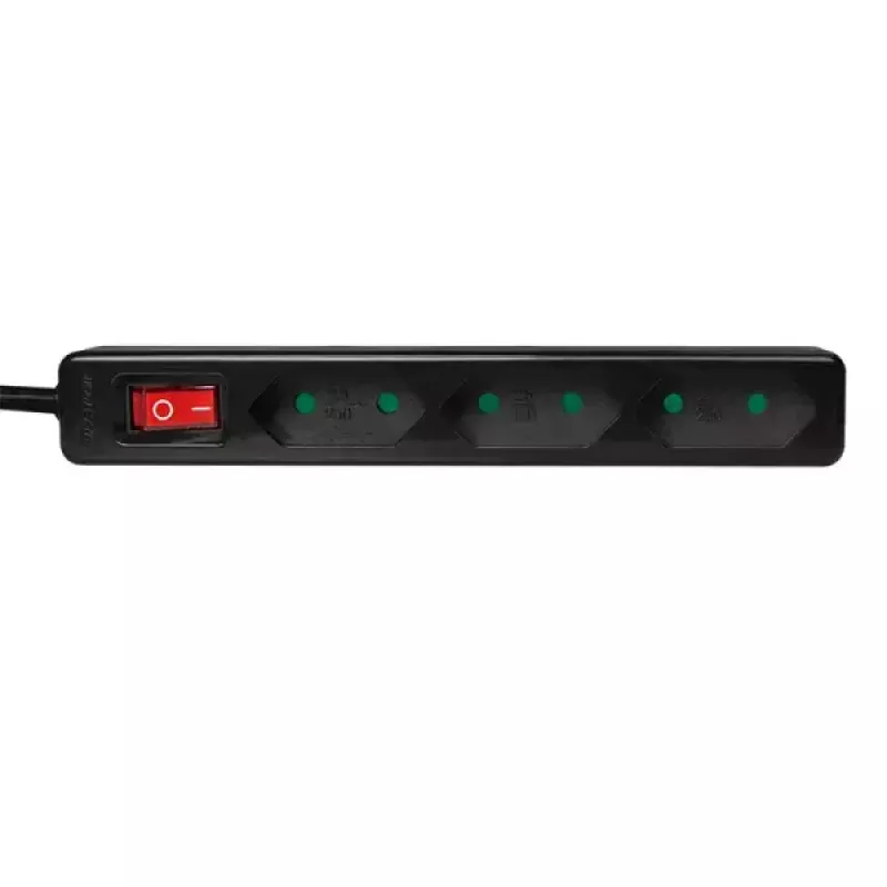 Alargador de corriente LogiLink LPS230B 1,5 m 3 tomas schuko negro