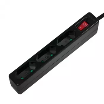 Alargador de corriente LogiLink LPS230B 1,5 m 3 tomas schuko negro