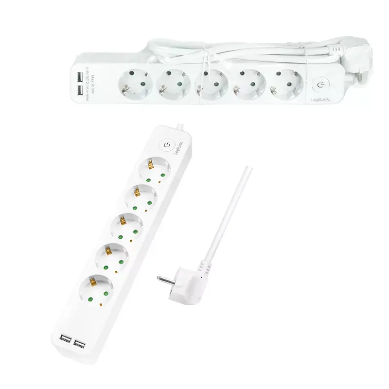 Alargador de corriente LogiLink LPS249U 1,5 m 5 tomas AC interior blanco