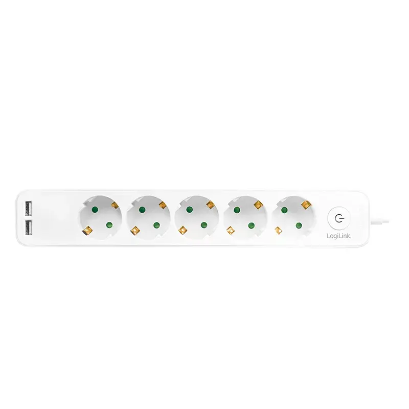 Alargador de corriente LogiLink LPS249U 1,5 m 5 tomas AC interior blanco