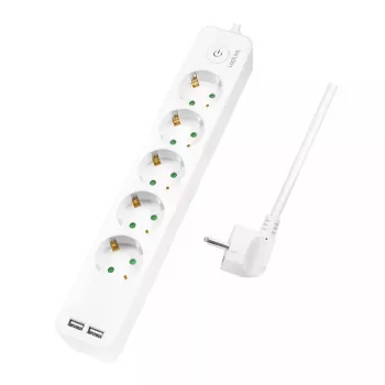 Alargador de corriente LogiLink LPS249U 1,5 m 5 tomas AC interior blanco