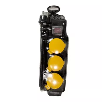 Alargador de corriente LogiLink LPS253 1.5 m 3 tomas AC exterior negro amarillo