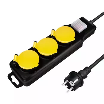 Alargador de corriente LogiLink LPS253 1.5 m 3 tomas AC exterior negro amarillo