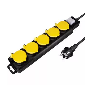 Alargador de corriente LogiLink LPS255 1,5 m 5 tomas AC exterior negro amarillo