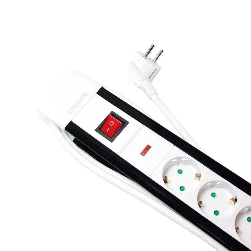 Alargador de corriente LogiLink LPS211 3m 5 tomas AC interior negro blanco