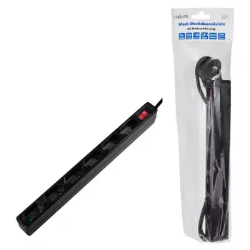 Alargador de corriente LogiLink LPS232B 1.5m 6 tomas AC interior negro
