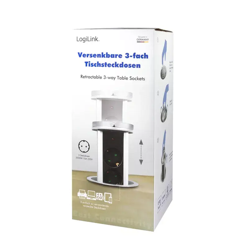 Alargador de corriente LogiLink LPS235A 1,8 m 3 tomas AC uso interior negro plata