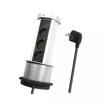 Alargador de corriente LogiLink LPS235A 1,8 m 3 tomas AC uso interior negro plata