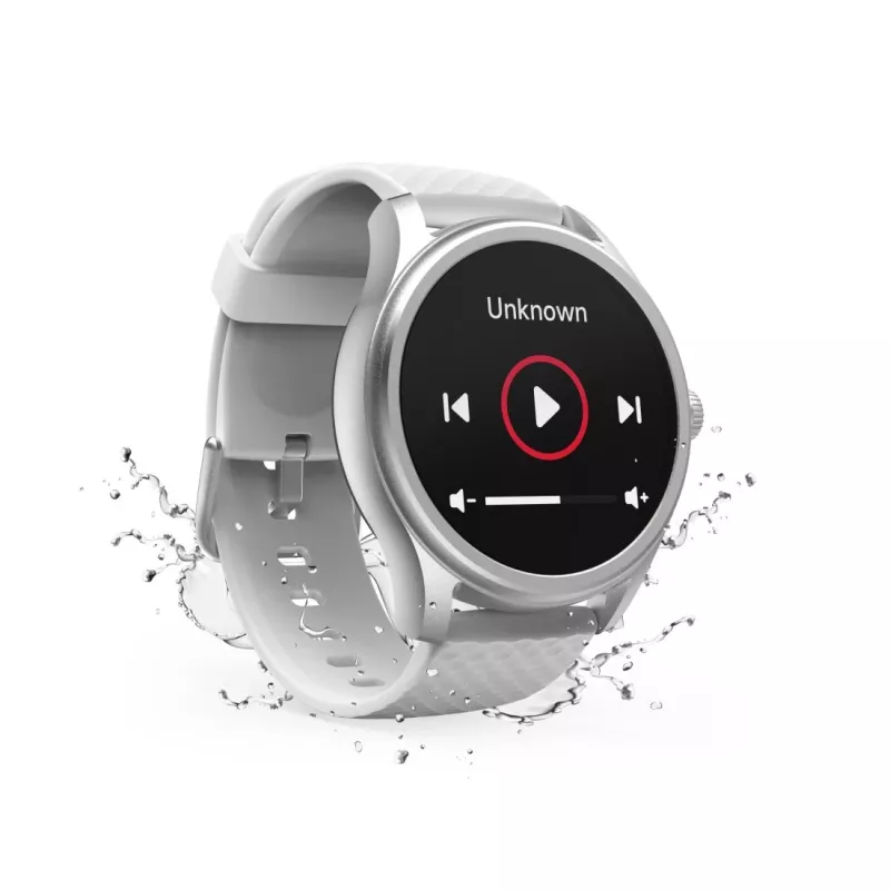 Smartwatch Hama Fit Watch 5010, LCD de 1,38 pulgadas (3,51 cm), 46 mm, frecuencia cardíaca, SpO2, IP68, Bluetooth, plateado