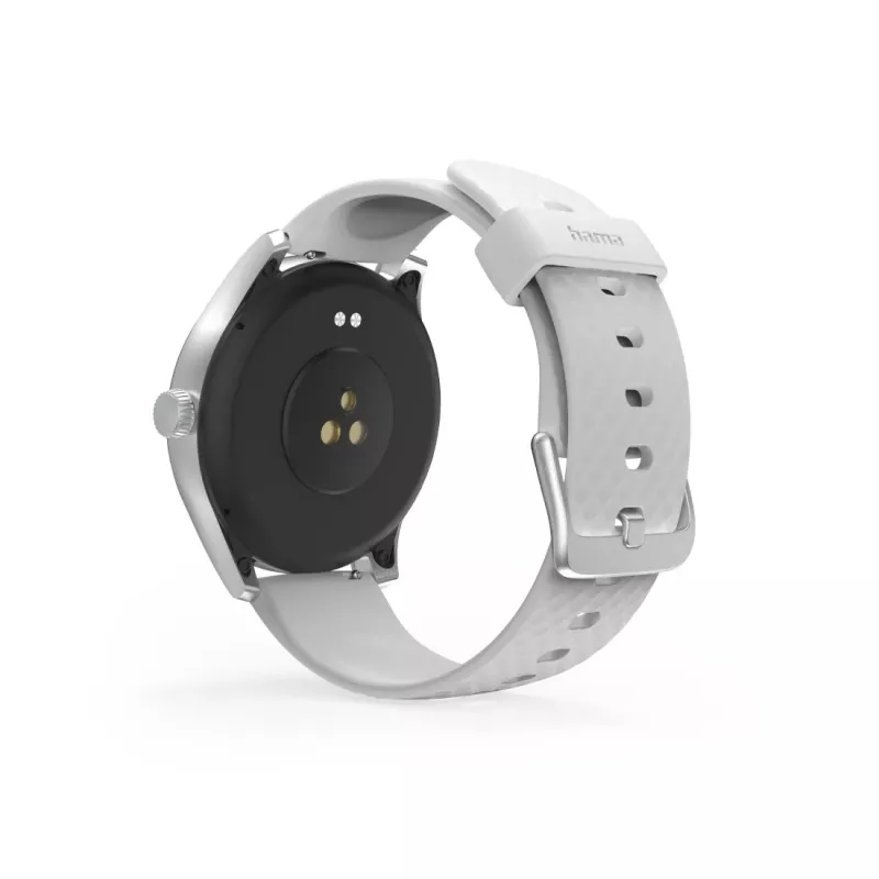Smartwatch Hama Fit Watch 5010, LCD de 1,38 pulgadas (3,51 cm), 46 mm, frecuencia cardíaca, SpO2, IP68, Bluetooth, plateado