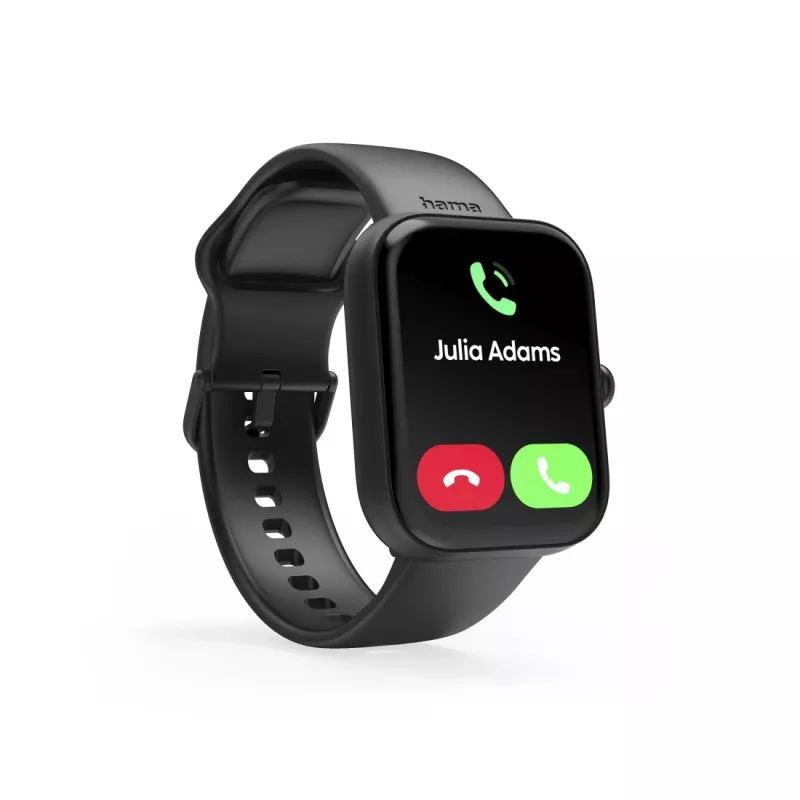 Smartwatch Hama Fit Watch 5000, TFT de 1,65 pulgadas (4,19 cm), 47 mm, función de teléfono, frecuencia cardíaca, IP68, Bluetooth, negro