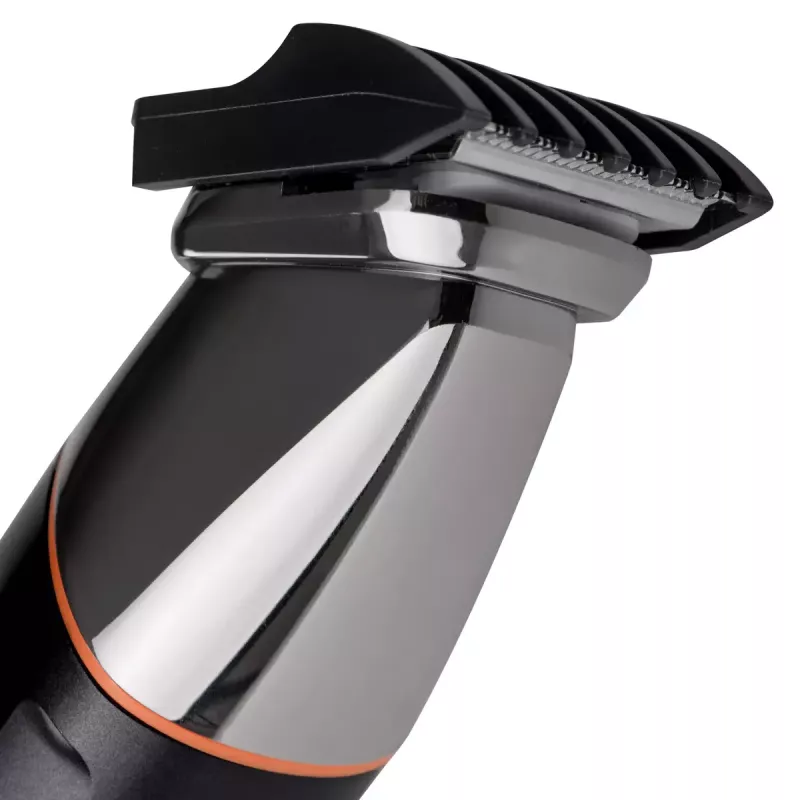 Set de cuidado eléctrico Adler AD 2946 – recortador 5 en 1 inalámbrico para hombre, 4 niveles de longitud, 60 min. de autonomía, Negro/Acero inoxidable