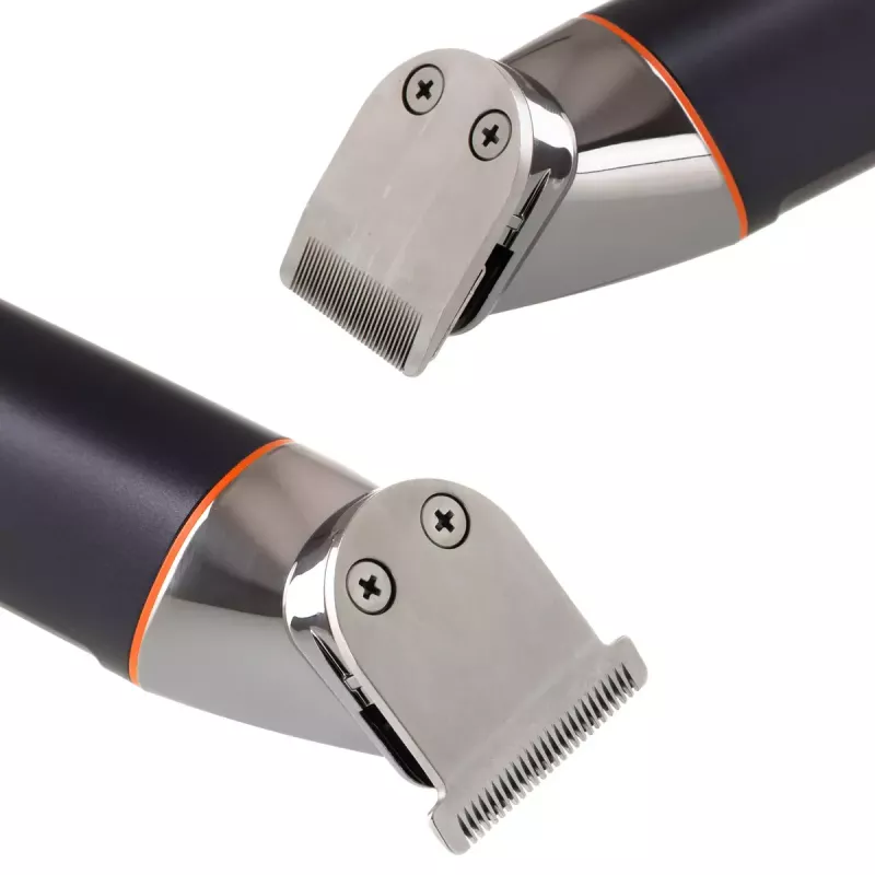 Set de cuidado eléctrico Adler AD 2946 – recortador 5 en 1 inalámbrico para hombre, 4 niveles de longitud, 60 min. de autonomía, Negro/Acero inoxidable