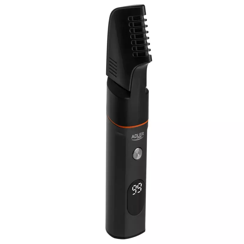 Set de cuidado eléctrico Adler AD 2946 – recortador 5 en 1 inalámbrico para hombre, 4 niveles de longitud, 60 min. de autonomía, Negro/Acero inoxidable