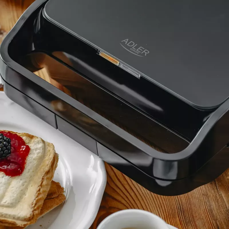 Sandwichera 2 en 1 Adler AD 3070b — 850 W, 2 placas, negra
