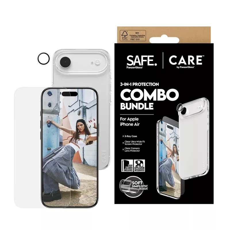 Protector de pantalla + lámina combo para cámara y parte trasera PanzerGlass para iPhone 17 Air CR78718