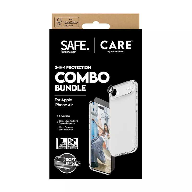 Protector de pantalla + lámina combo para cámara y parte trasera PanzerGlass para iPhone 17 Air CR78718
