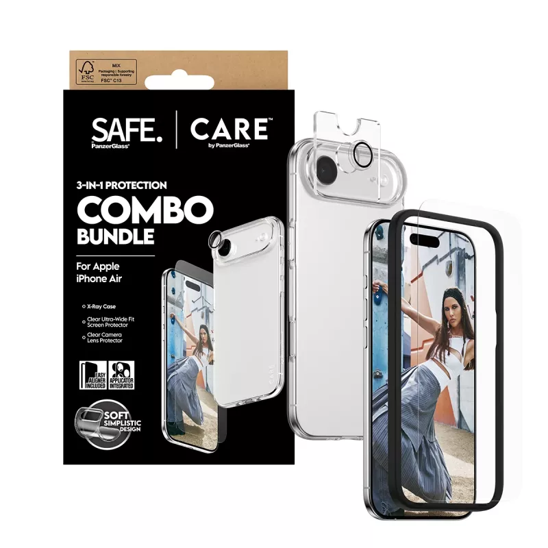 Protector de pantalla + lámina combo para cámara y parte trasera PanzerGlass para iPhone 17 Air CR78718