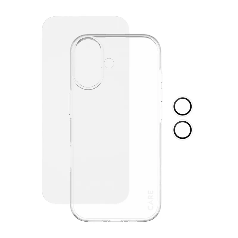 Pack combo 3 en 1 PanzerGlass para iPhone 17 – protección de pantalla, protección de lente de cámara y funda