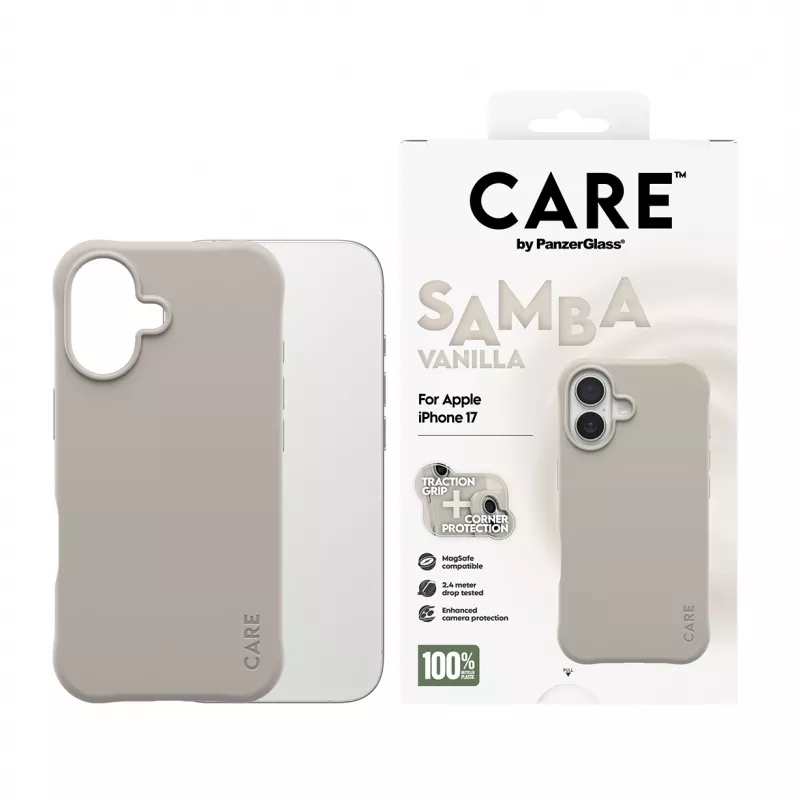 Funda PanzerGlass CARE by modische funda Samba Vanilla con MagSafe iPhone 17