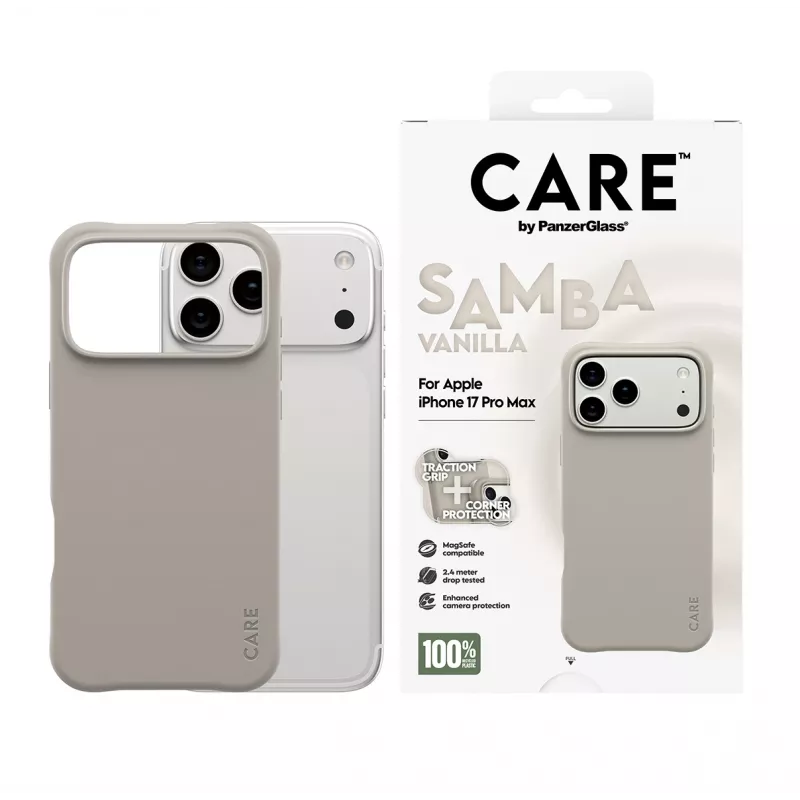 Funda PanzerGlass CARE by Fashionable Case Samba Vanilla con MagSafe para iPhone 17 Pro Max
