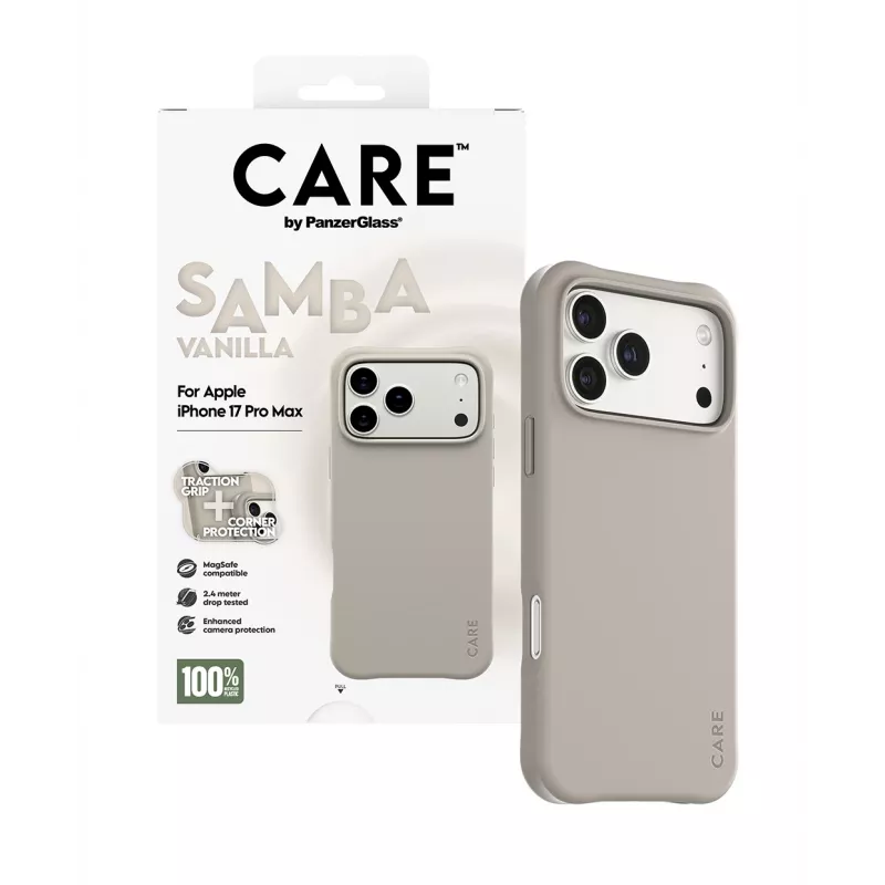 Funda PanzerGlass CARE by Fashionable Case Samba Vanilla con MagSafe para iPhone 17 Pro Max