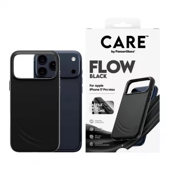 Funda protectora PanzerGlass CARE by Feature FLOW para iPhone 17 Pro Max, funda, negra, compatible con MagSafe