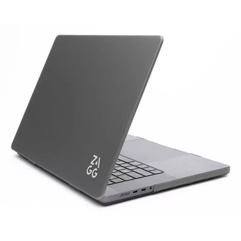 Carcasa rígida Zagg para MacBook Pro 14 M3/M2/M1 — acabado Smoke, funda protectora de encaje