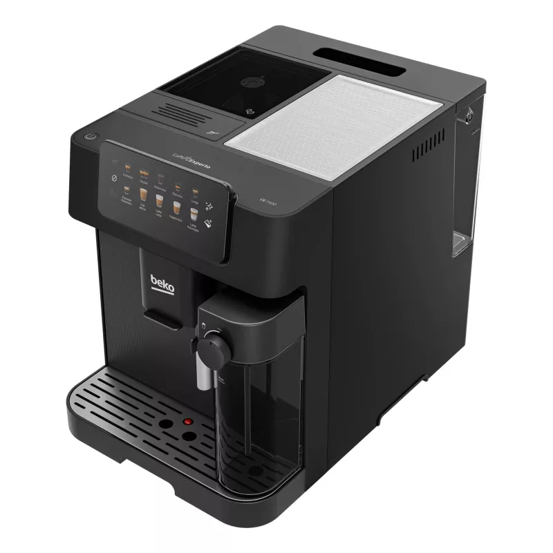 Beko CEG7304B CaffeExperto cafetera superautomática con boquilla de vapor, cafetera espresso, 2 l, granos de café, molinillo integrado, 1350 W, negra, plateada
