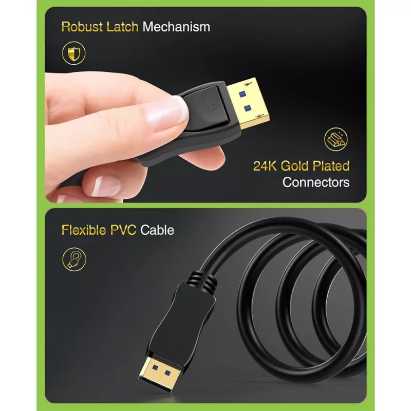 Cable DisplayPort Techly ICOC-DSP-A21-020 2 m negro