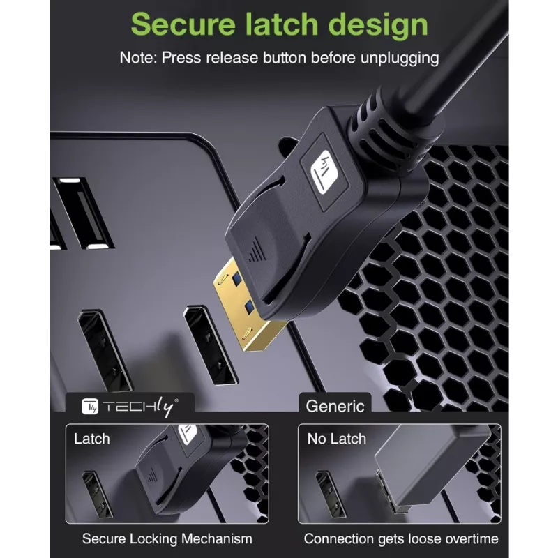 Cable DisplayPort Techly ICOC-DSP-A21-020 2 m negro