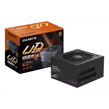 Fuente de alimentación GIGABYTE UD850GM PG5 V2 - PCIe Gen 5.1, 80 PLUS Gold, totalmente modular, ventilador de 120mm, compatible ATX 3.1, enchufe EU