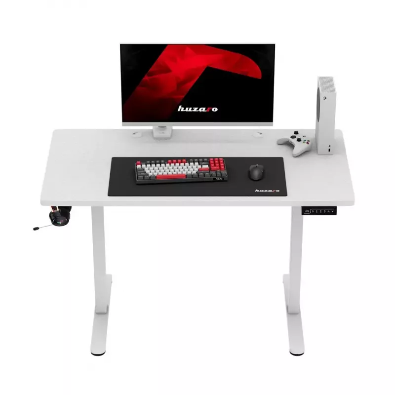 Huzaro Hero 8.1 escritorio gaming, regulable en altura, 120x60 cm, blanco