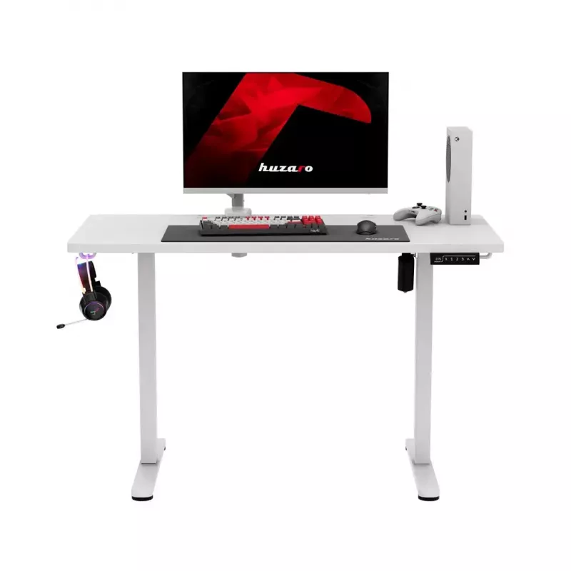 Huzaro Hero 8.1 escritorio gaming, regulable en altura, 120x60 cm, blanco