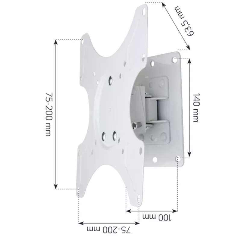 Soporte de pared Techly para LCD LED 19-37'' inclinable 1 articulación blanco ICA-LCD 2900WH