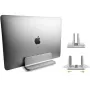 Soporte para portátil TECHLY soporte vertical de aluminio para notebook plateado para hasta 17 pulgadas (96×150×48 mm, 580 g)
