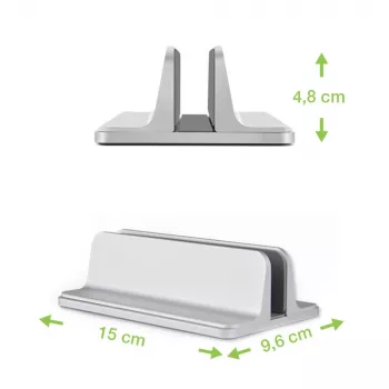 Techly ICA-TBL 010 soporte vertical de aluminio para portátil hasta 17 pulgadas, anchura ajustable