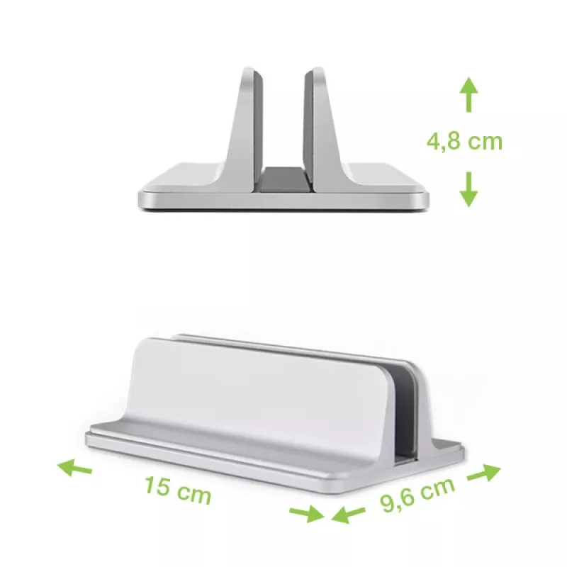 Techly ICA-TBL 010 soporte vertical de aluminio para portátil hasta 17 pulgadas, anchura ajustable
