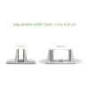 Techly ICA-TBL 010 soporte vertical de aluminio para portátil hasta 17 pulgadas, anchura ajustable