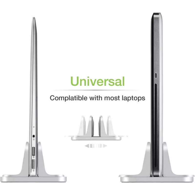 Techly ICA-TBL 010 soporte vertical de aluminio para portátil hasta 17 pulgadas, anchura ajustable