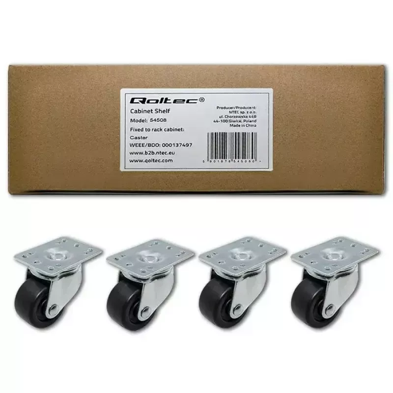 Set de ruedas para rack QOLTEC 4 uds. sin freno Modelo 54508