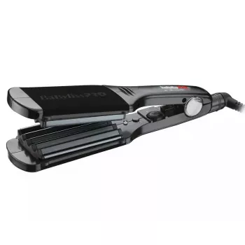 Rizador de pelo BABYLISS BAB2512EPCE – placas de cerámica turmalina con cable, 5 niveles de calor, máx. 200 °C, cable giratorio de 2,7 m, 0,89 kg, Negro con tono rosa cálido