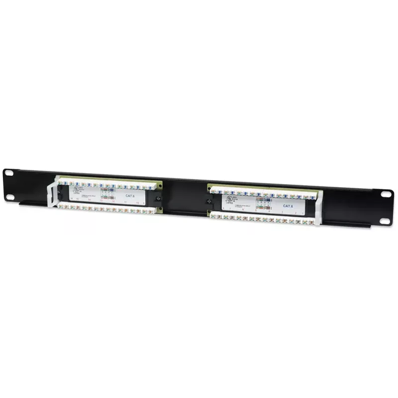 Panel de parcheo Intellinet, Cat6, UTP, 16 puertos, 1U, negro