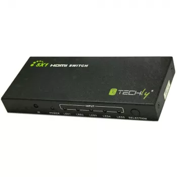 Switch HDMI Techly 5 IN 1 OUT con mando a distancia, 4Kx2K, 3D IDATA HDMI-4K51
