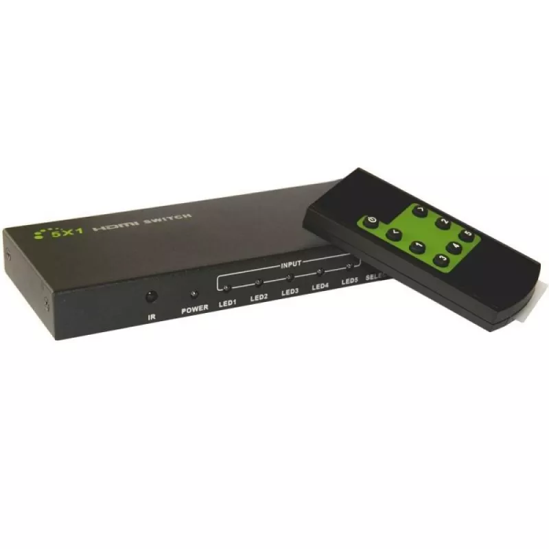 Switch HDMI Techly 5 IN 1 OUT con mando a distancia, 4Kx2K, 3D IDATA HDMI-4K51