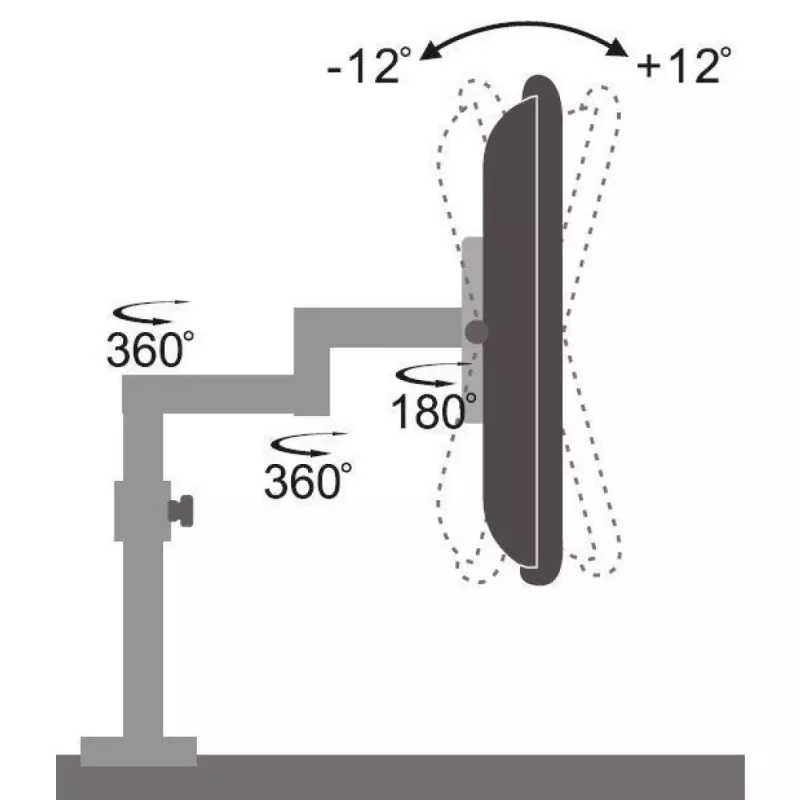 Soporte de mesa Techly 13-27 pulgadas para monitor brazo largo inclinable ICA-LCD 502BK