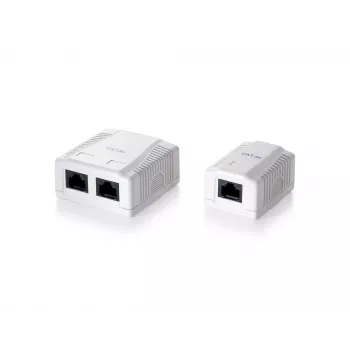 Rosa de superficie Equip 2 puertos Cat.5e, RJ-45, 5e, blanco, 59 mm, 29,5 mm, 61 mm